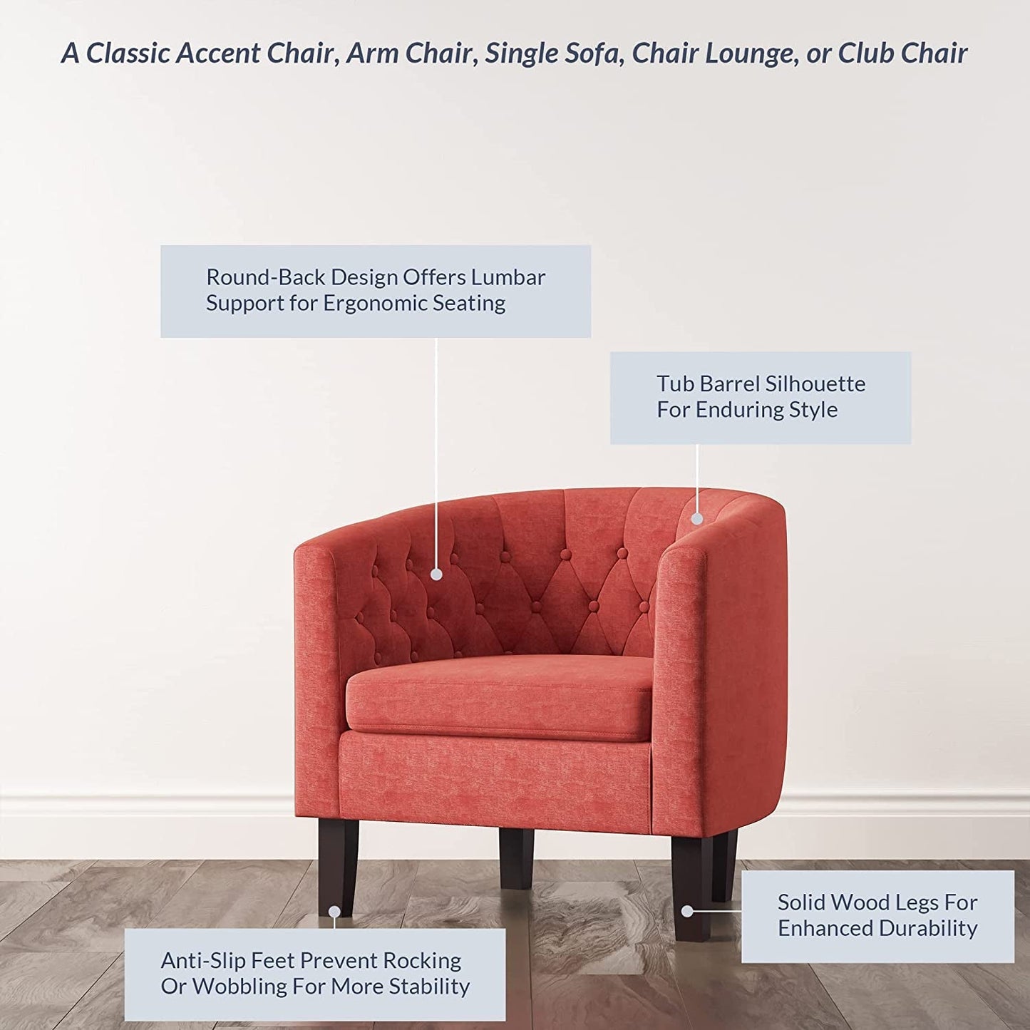 Elegant Burgundy Accent Chair for Living Room-1