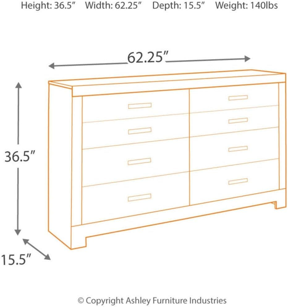 Culverbach Scandinavian 6 Drawer Dresser, Weathered Gray-2