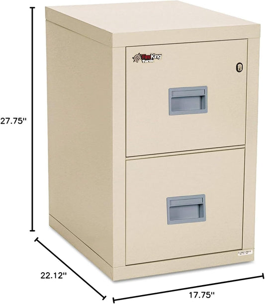 Turtle Vertical 2 Drawer Legal and Letter Fire Safe File Cabinet with Key Lock, 1 Hour Fire Rated, UL Rated & Water Resistant Home Safe, Filing Cabinet, Made in the USA, Parchment-1