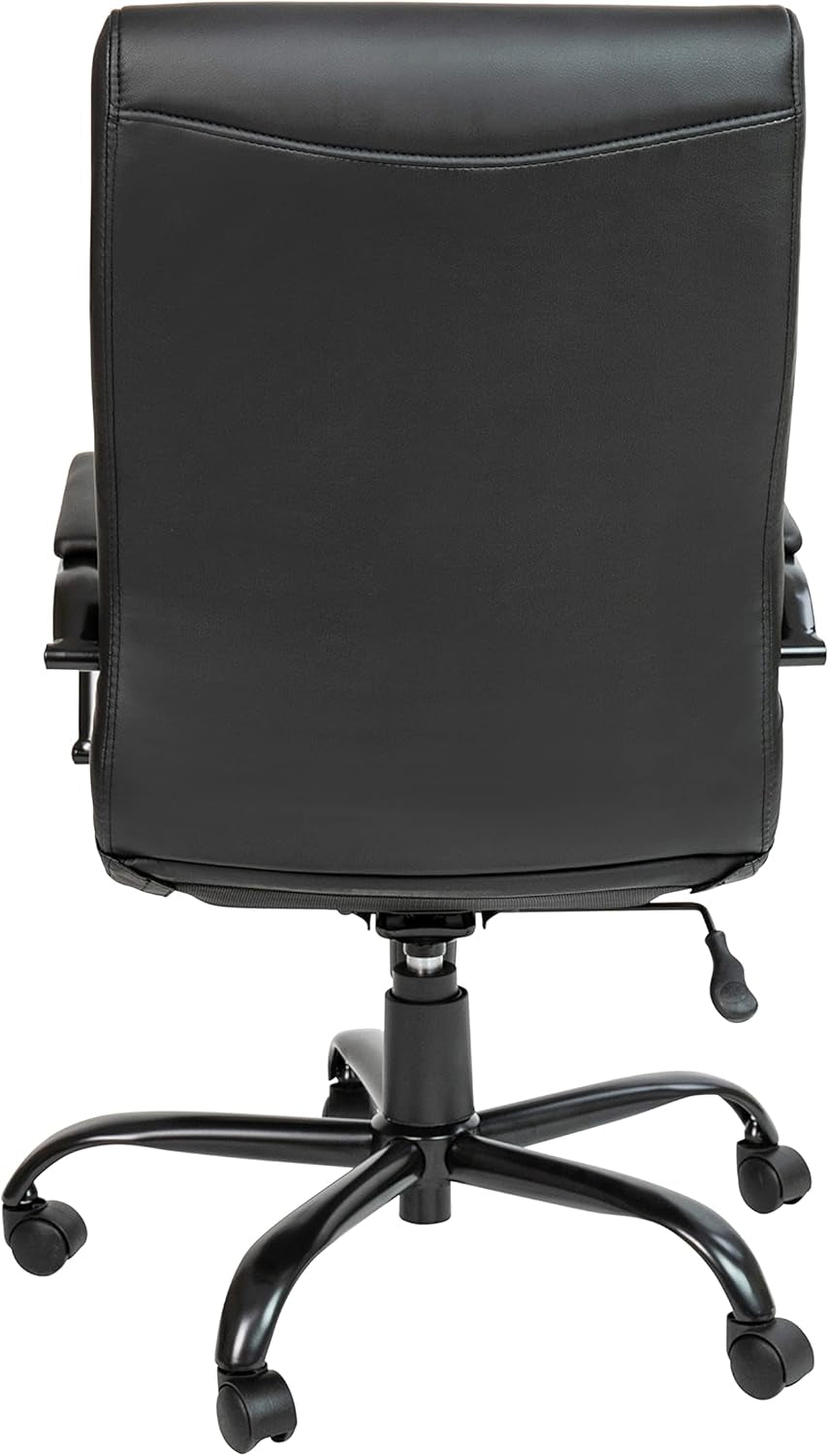 Whitney High-Back Swivel Leathersoft Desk Chair with Padded Seat and Armrests, Adjustable Height Padded Office Chair, Black-4
