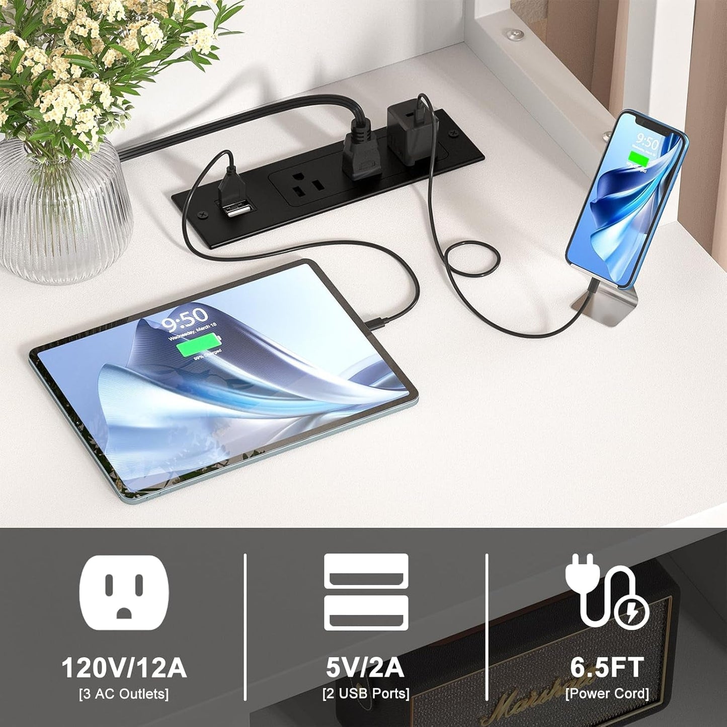 Printer Stand File Cabinet Lock White Office-4