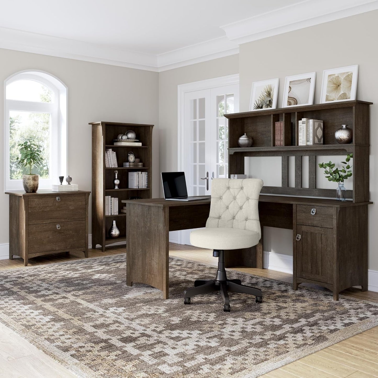 Bush Furniture Salinas 2 Drawer Lateral File Cabinet in Ash Brown-2