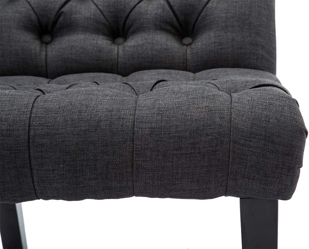 Gray Armless Accent Chair with Wood Legs-4