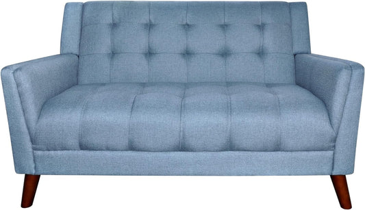 Blue Mid-Century Modern Loveseat Stylish and Comfortable-1