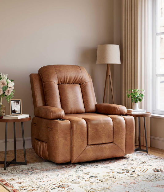 Power Lift Recliner Chair - Heat and Massage, Adjustable Back and Legs, PU Leather Electric Lift Chair Designed for the Elderly and People with Mobility Impaired-1