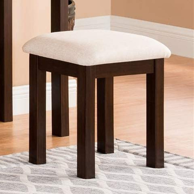 Transitional Vanity Set with Mirror, Stool (Espresso)-3