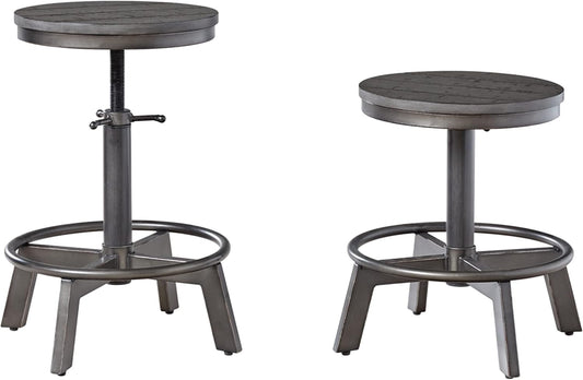 Torjin Industrial Counter Height Stool, 2 Count, Gray-1
