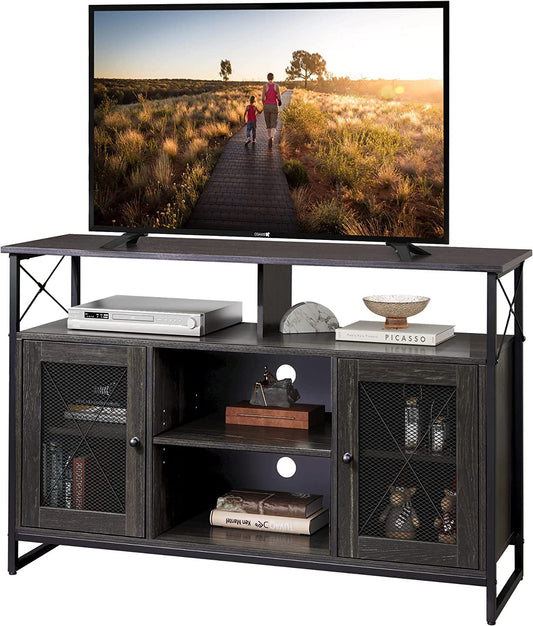 55 Inch TV Stand with Storage, Industrial Farmhouse Style-1