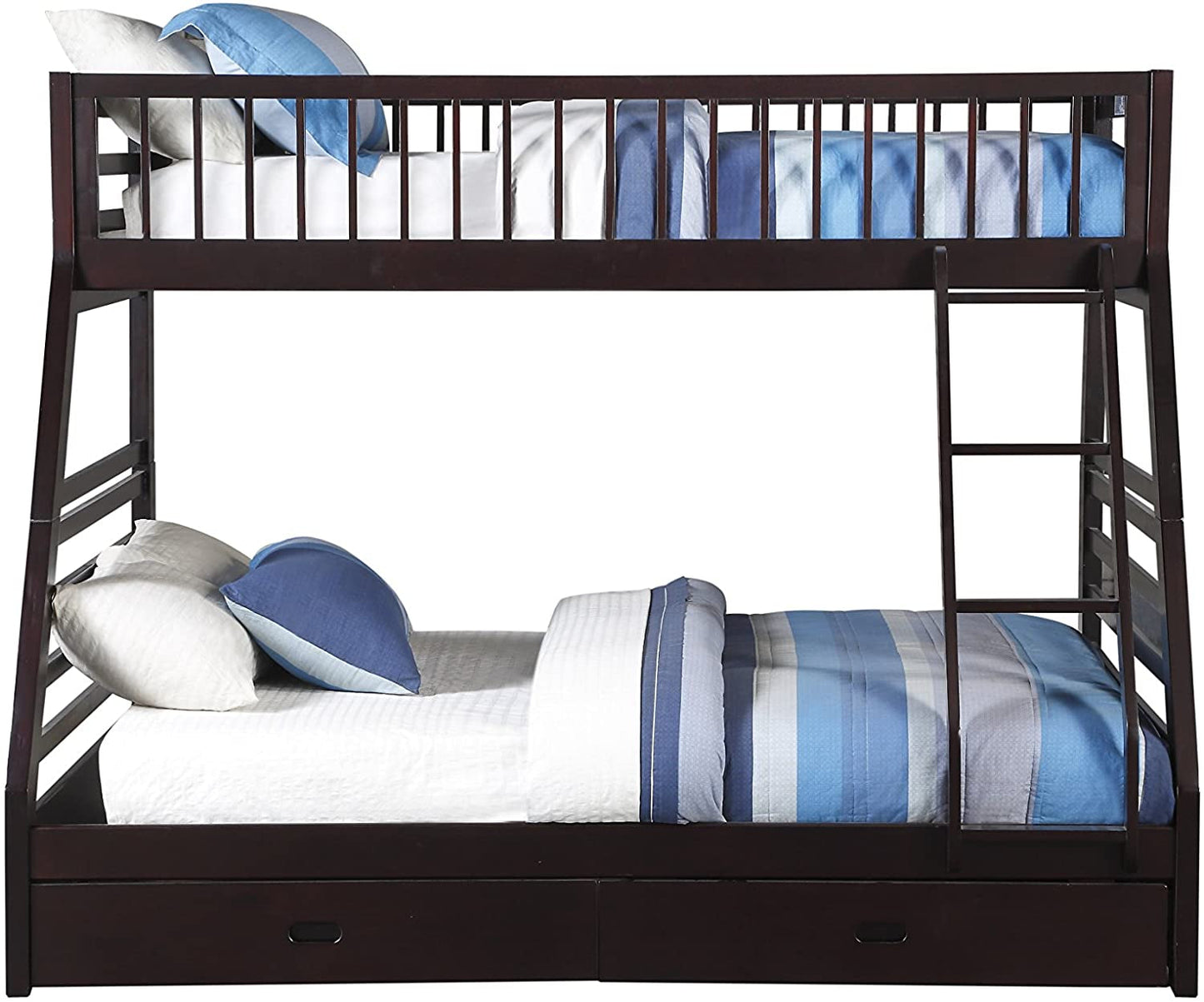 XL Twin/Queen Bunk Bed with Drawers, Espresso-4