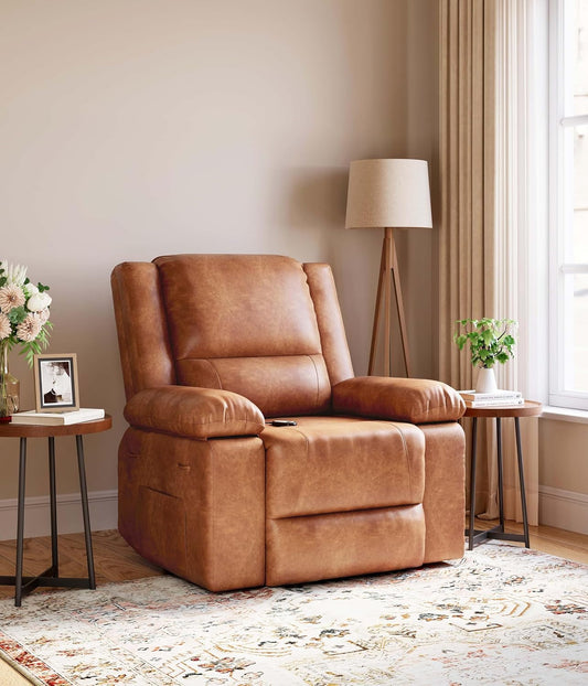 Oversized Wide Power Lift Recliner Chair - Heat and Massage, Adjustable Back and Legs, PU Leather Electric Lift Chair Designed for the Elderly and People with Mobility Impaired-1