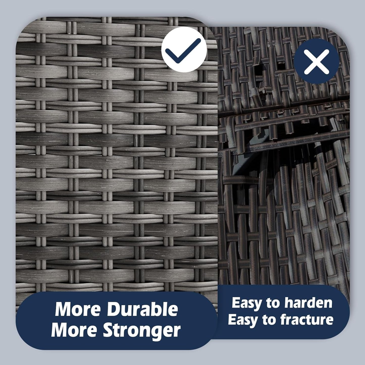 Patio Furniture Set 7 Pieces Outdoor Furniture Patio Conversation Sets with Cushions & Pillows PE Ratten Wicker Sectional Sofa Chair with Coffee Table for outside Porch Poolside Deck-4