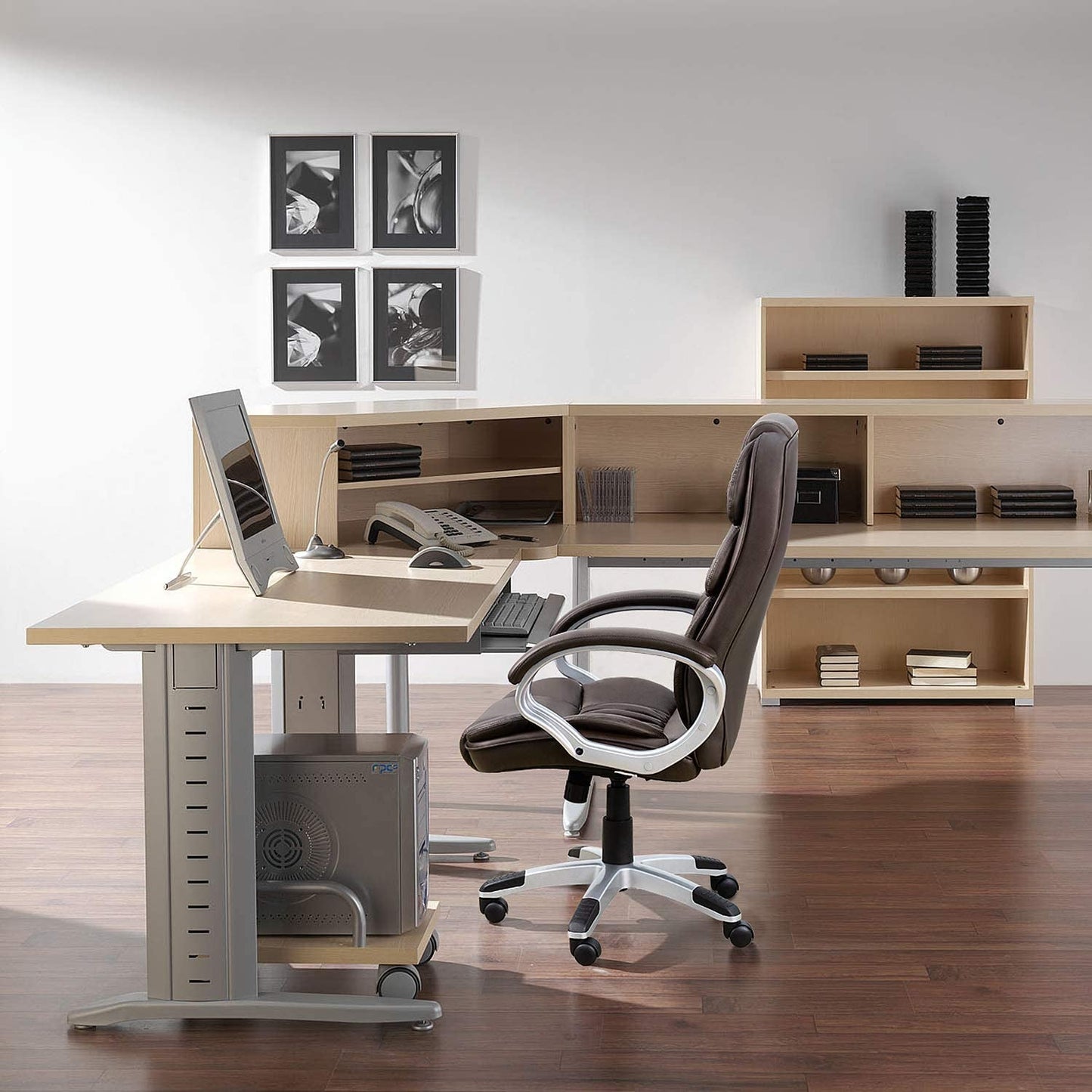 Ergonomic High Back Office Chair with Armrests-0