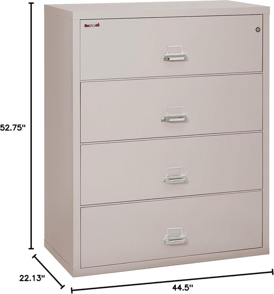 Lateral 4 Drawer Legal and Letter Fire Safe File Cabinet with Key Lock, 1 Hour Fire Rated, UL Rated & Water Resistant Home Safe, Filing Cabinet, Made in the USA, Platinum-1