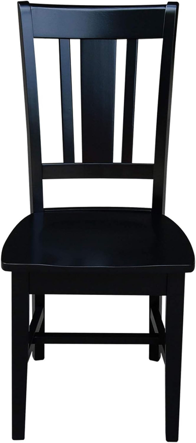 Set of Two San Remo Splatback Dining Chairs, Black, 225Lbs Wt Capacity, Solid Real Wood, Sturdy Parawood, Black-4