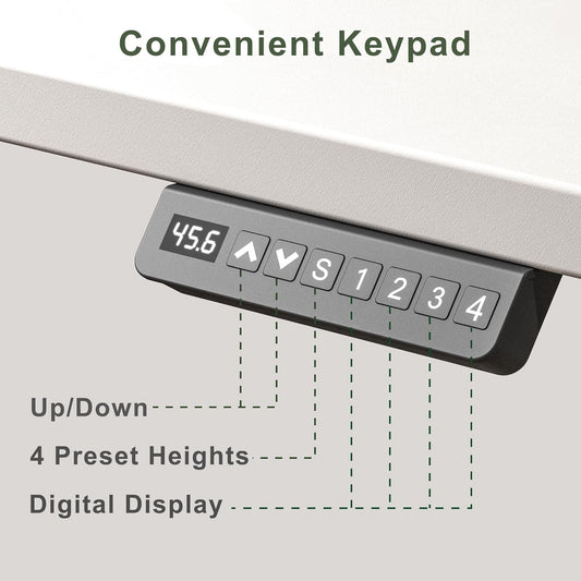 48" White One-Piece Electric Standing Desk-1