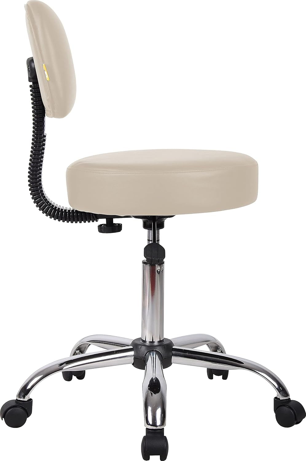Boss Caressoft Faux Leather Doctor'S Stool with Back, Beige-4
