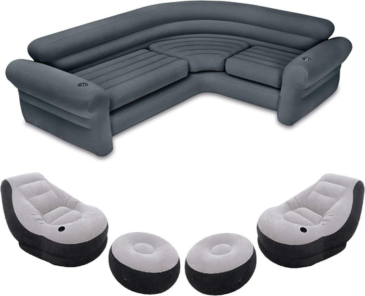 Indoor Inflatable Sofa Set Corner, Chairs, Ottomans, Valves-1