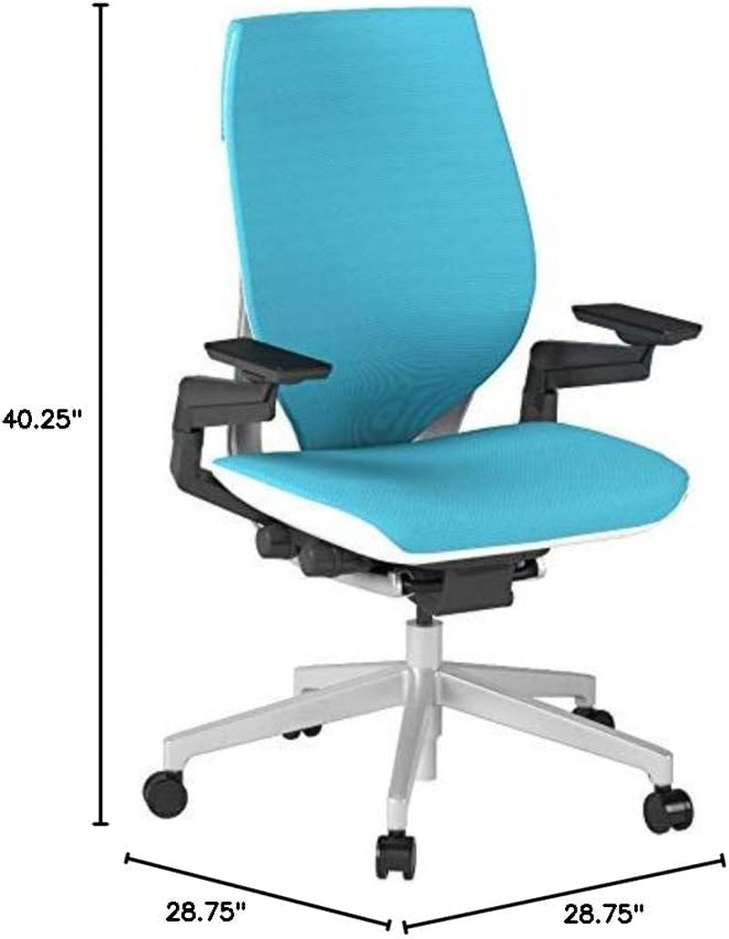 Gesture Office Chair - Ergonomic Work Chair with Wheels for Carpet - Comfortable Office Chair - Intuitive-To-Adjust Chairs for Desk - 360-Degree Arms - Blue Jay Fabric-2