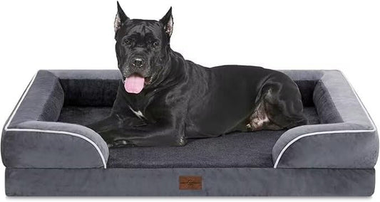 Waterproof Orthopedic Foam Dog Beds, XXL Orthopedic Dog Bed for Extra Large Dogs, Washable Dog Sofa Bed with Removable Cover & Non-Slip Bottom(Xx-Large,Dark Grey)-1