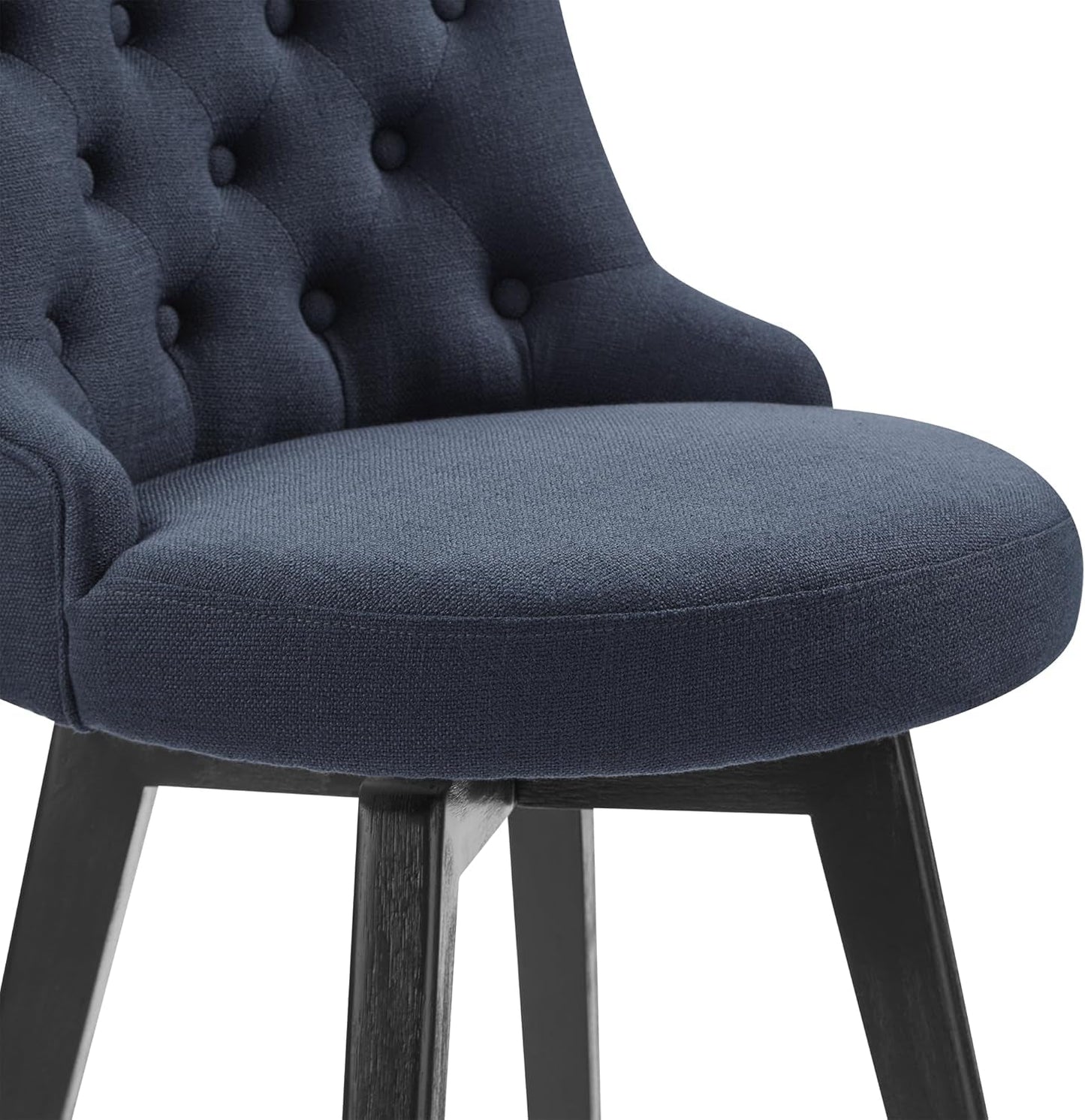 Bar Stools, 360° Swivel Upholstered Bar Stool with Back, 30" H Bar Height Barstools, Set of 2, Performance Fabric in Insignia Blue-4