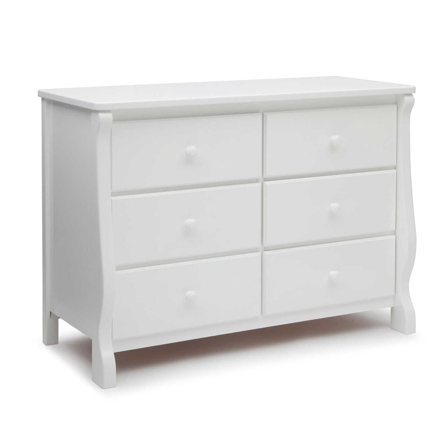 Universal 6 Drawer Dresser with Interlocking Drawers - Greenguard Gold Certified, White-0