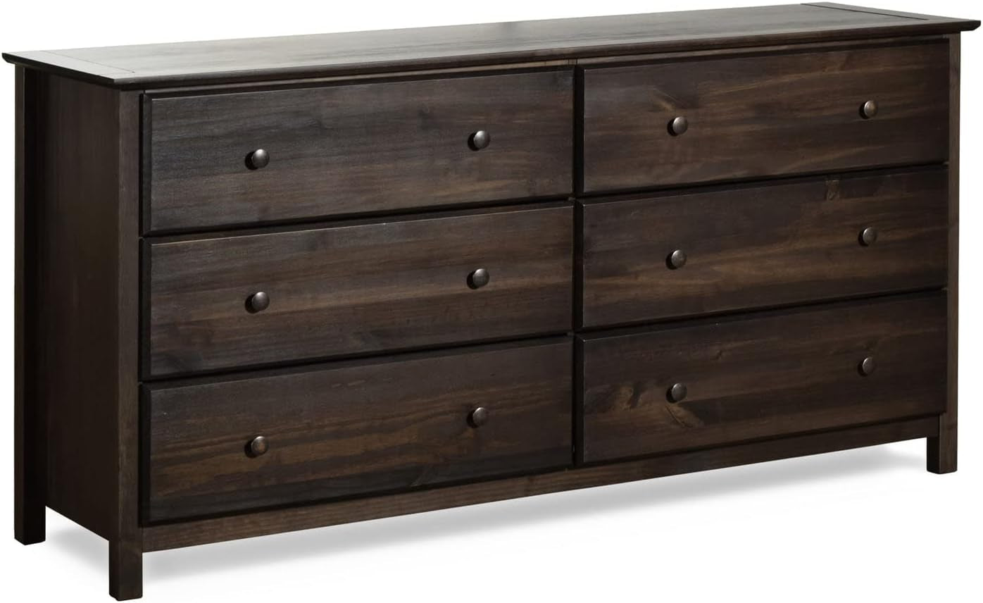 Shaker 6-Drawer Dresser, Solid Wood with an Expresso Finish-2