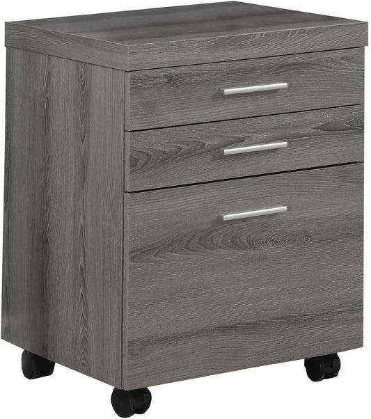 Dark Taupe 3-Drawer Filing Cabinet-1