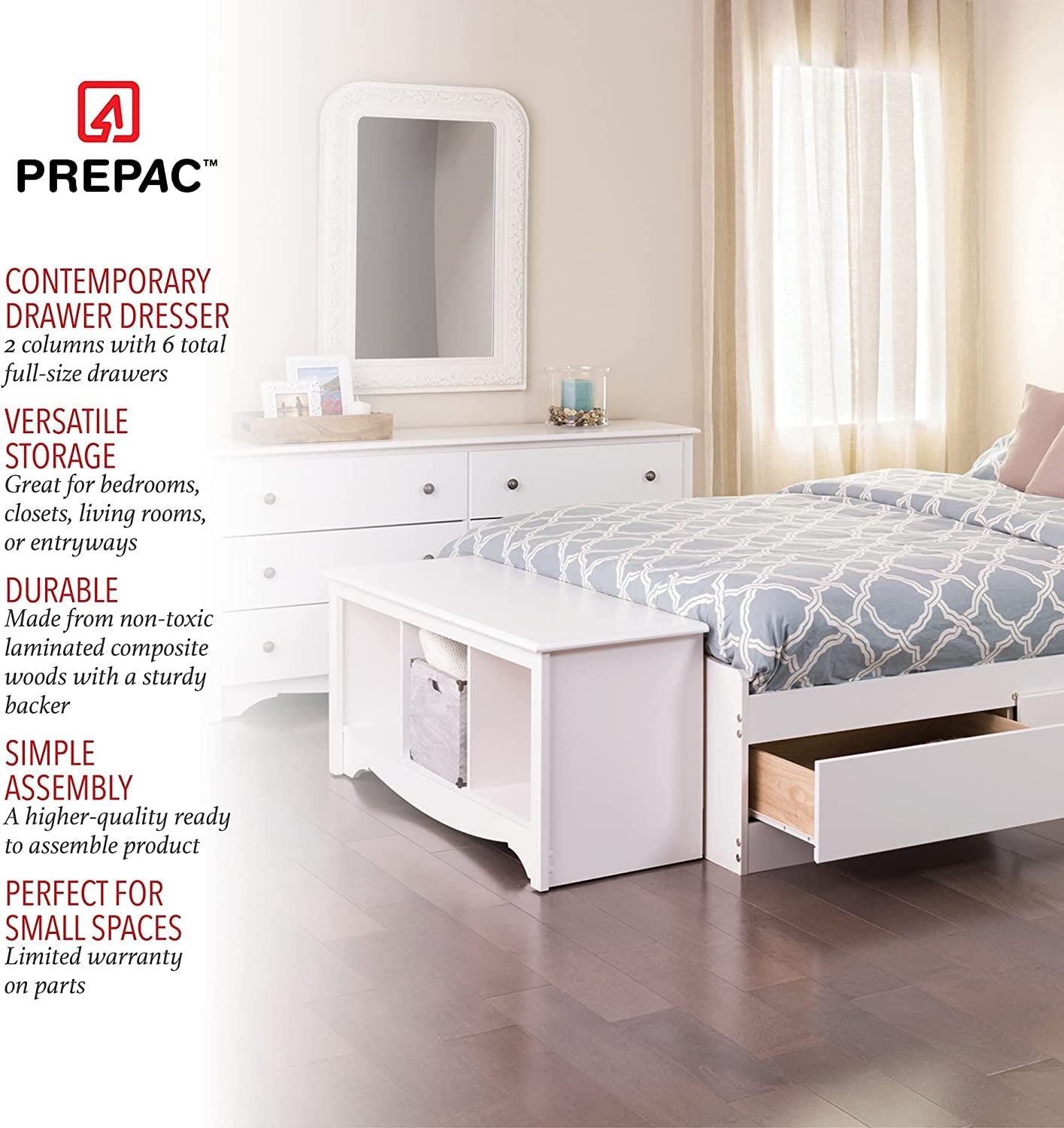 Coffee Brown/Dark Walnut Tall Dresser with 4 Removable Fabric Bins-4