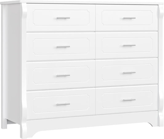 White Dresser with 8 Deep Drawers-1
