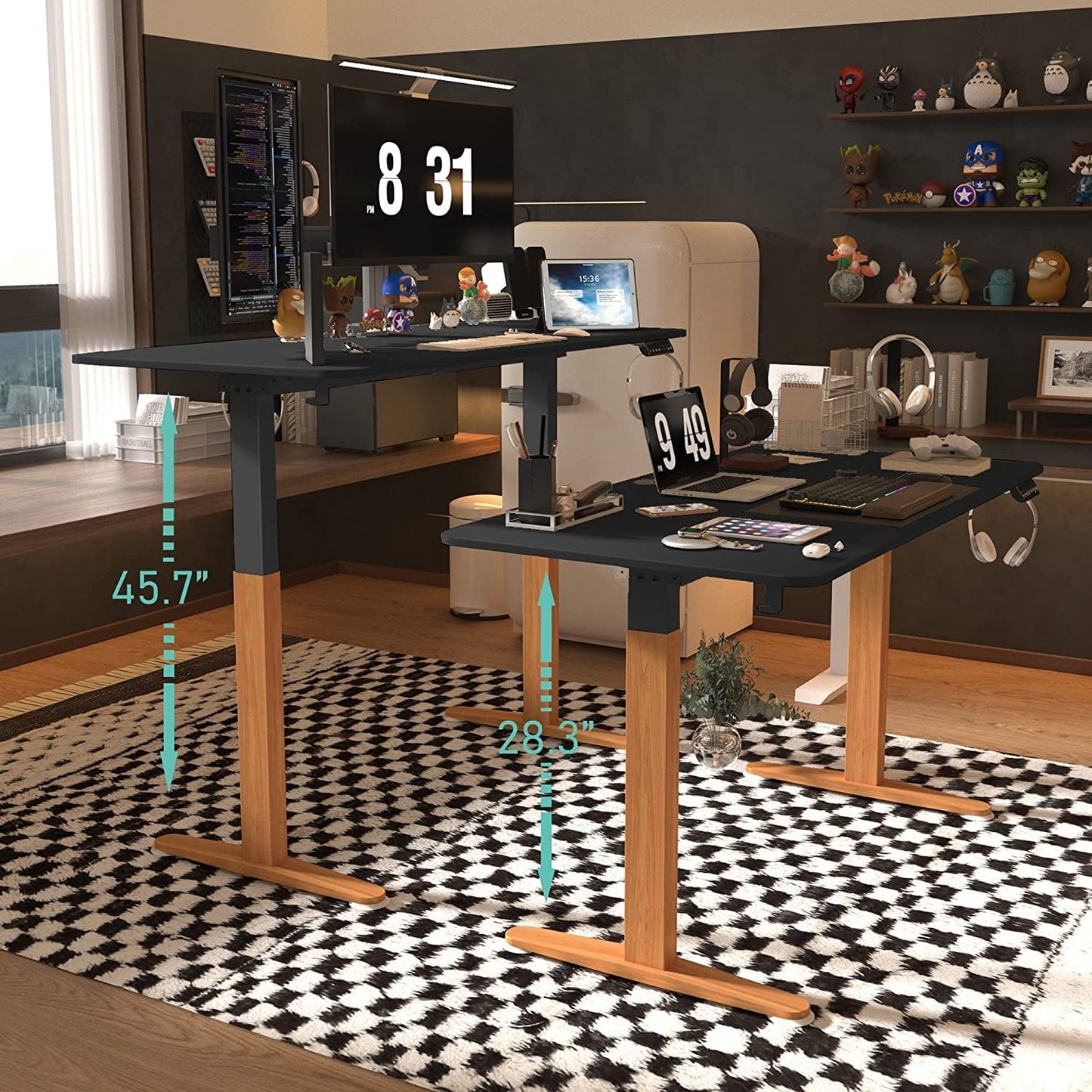 Height Adjustable Electric Standing Desk with Memory Preset-2