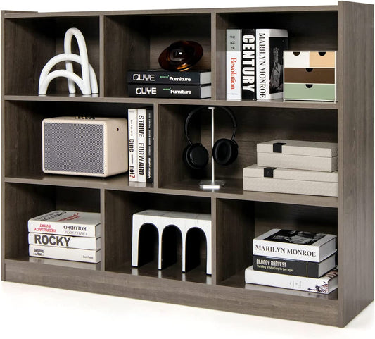Modern Grey Cube Bookcase for Living Spaces-1
