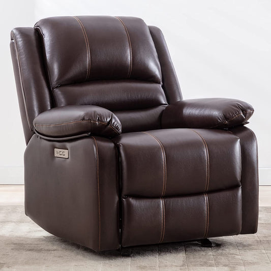 Faux Leather Electric Glider Reclining Chair-1
