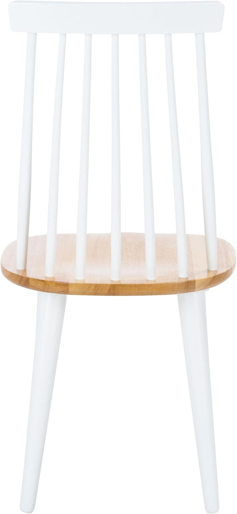 Home Collection Burris Farmhouse White/Natural Spindle Back Living Room Dining Room Bedroom Office Foyer Side Chair-4