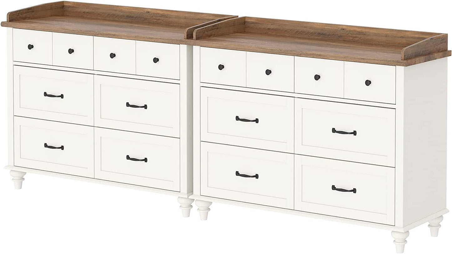 2-In-1 Mid-Century Modern White Dresser TV Stand-1