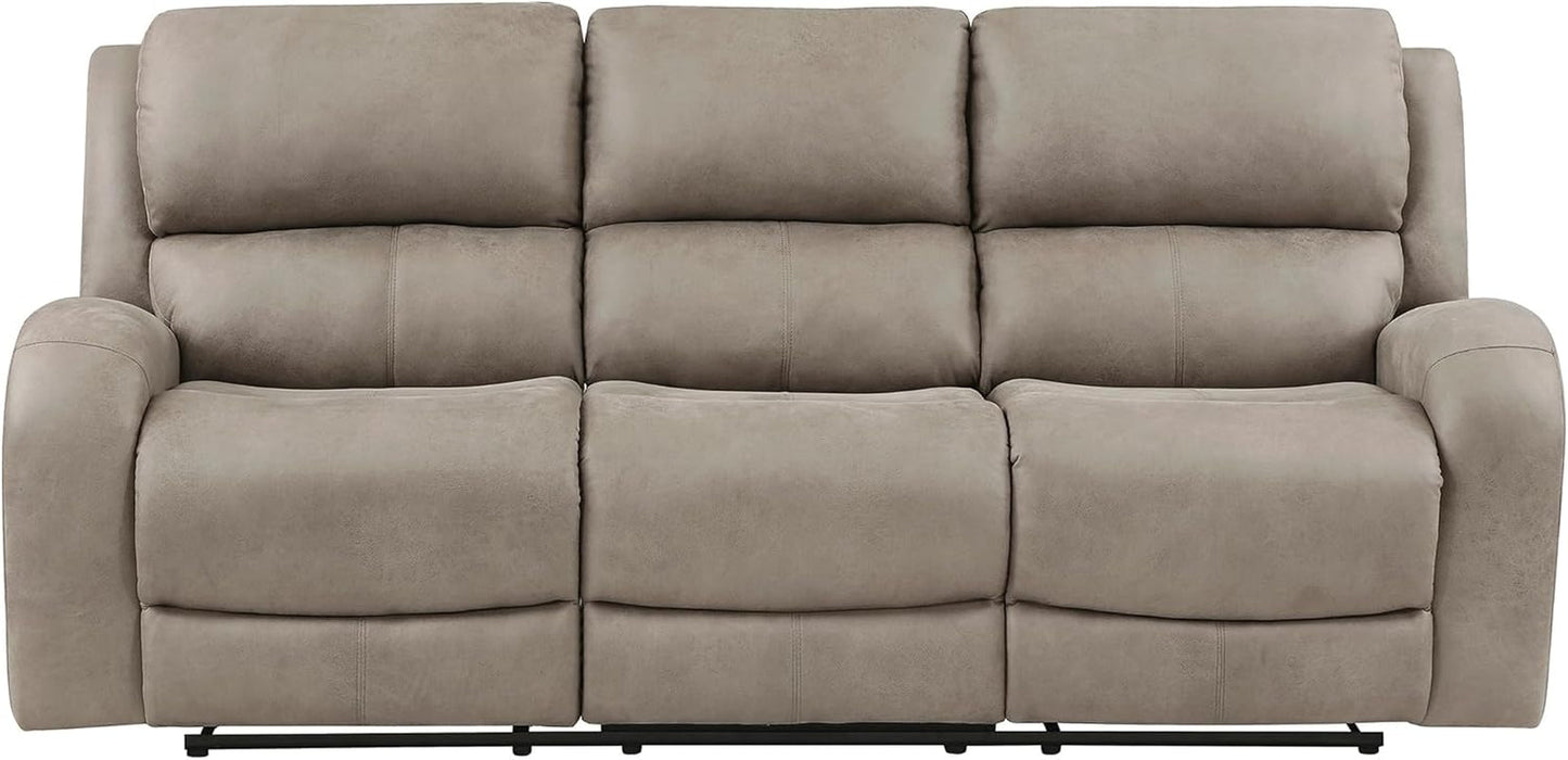 Recliner Couch, Wall Hugger Sofa Recliners, Home Theater Seating Dual Reclining Couch, Manual Recliner Couches for Living Room, Bedroom, Office, Apartment, 84.5'' Sofa Recliner, Brown-4