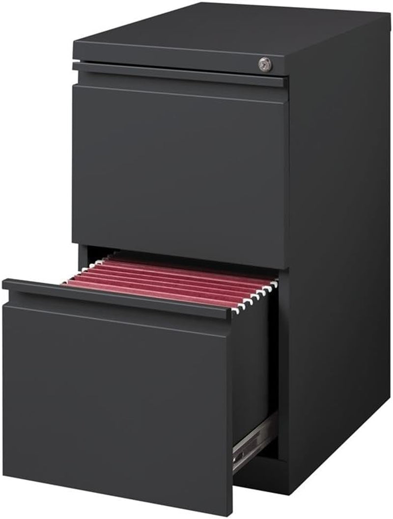 2 Drawers 27.75" Vertical Charcoal Metal Filing Cabinet Lockable Pre-Assembled Stationary Letter Size for Home, Office-4