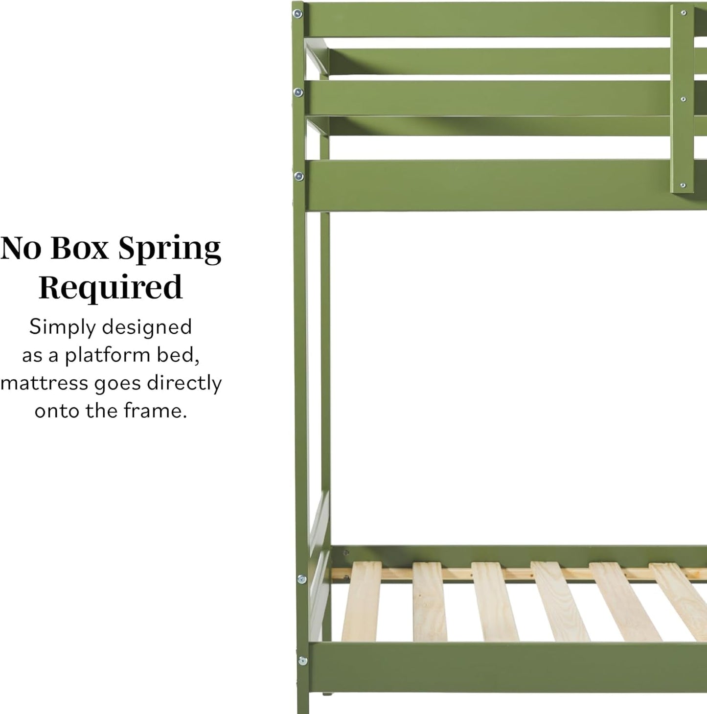 Modern Twin-Size Children'S Bed Frame Bedroom, Twin-Size, Olive Green-4