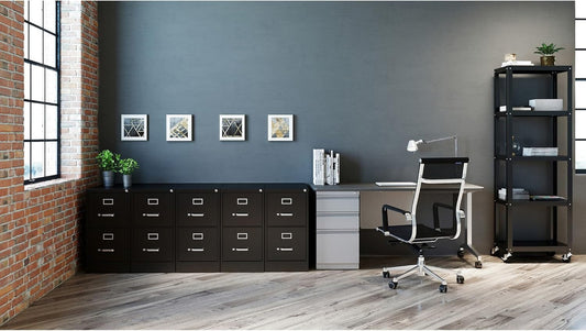 2-Drawer Vertical File with Lock, 15 by 26-1/2 by 28-3/8-Inch, Black-1