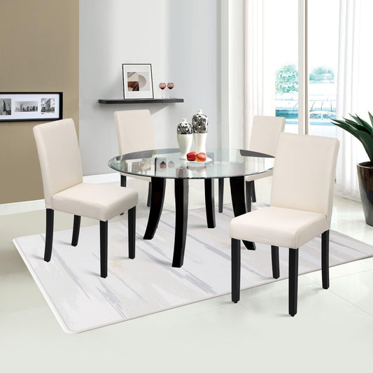 Dining Chairs Set of 4,Dining Room Chairs Elegant Design Modern Fabric Upholstered Dining Chairs,Beige-1