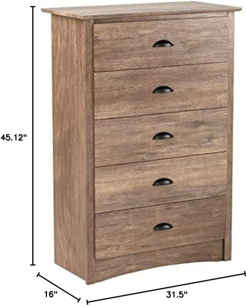 Salt Spring Drifted Gray 5-Drawer Chest-2