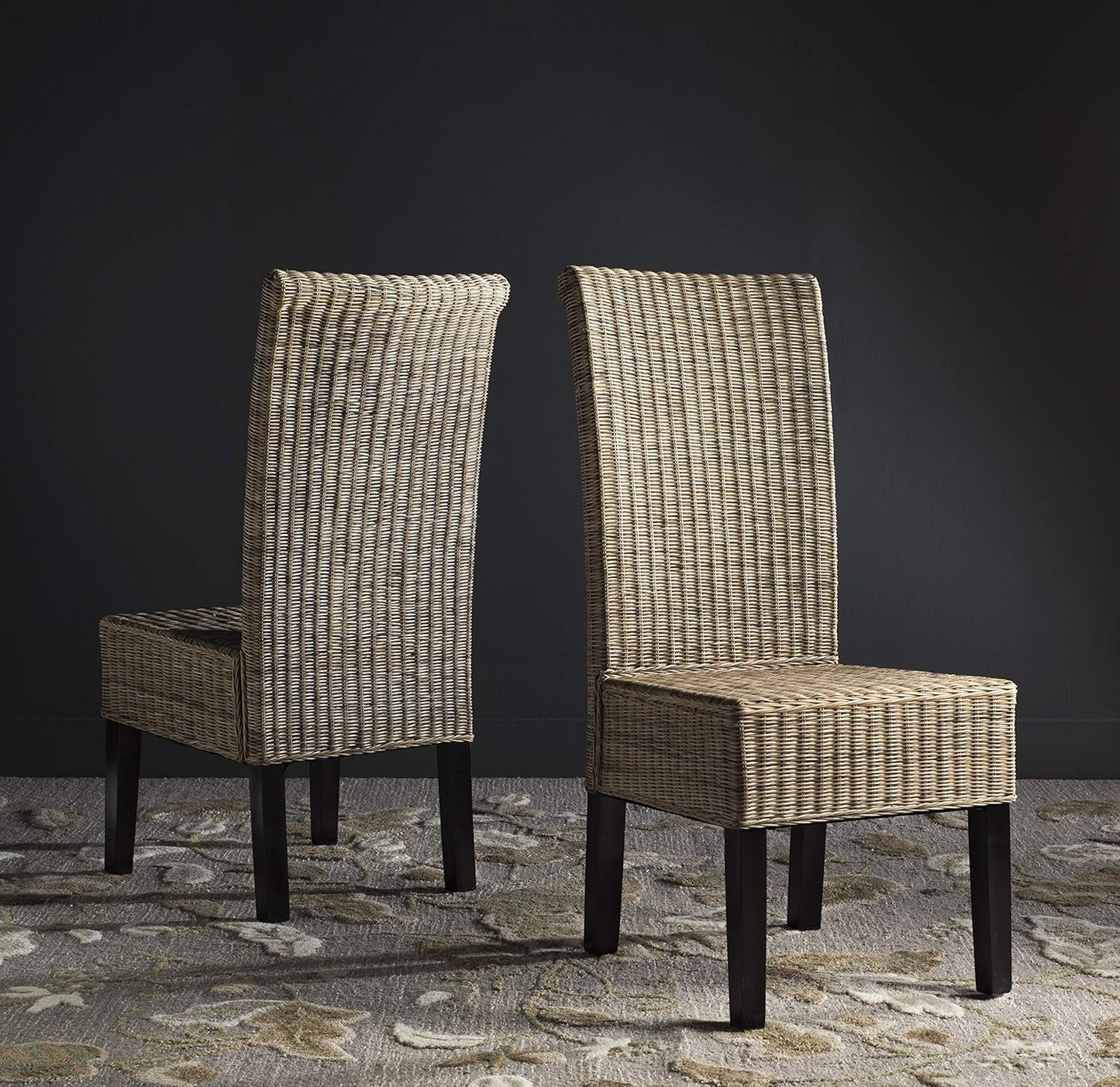 Home Collection Arjun Grey Wicker 18-Inch Dining Chair-1