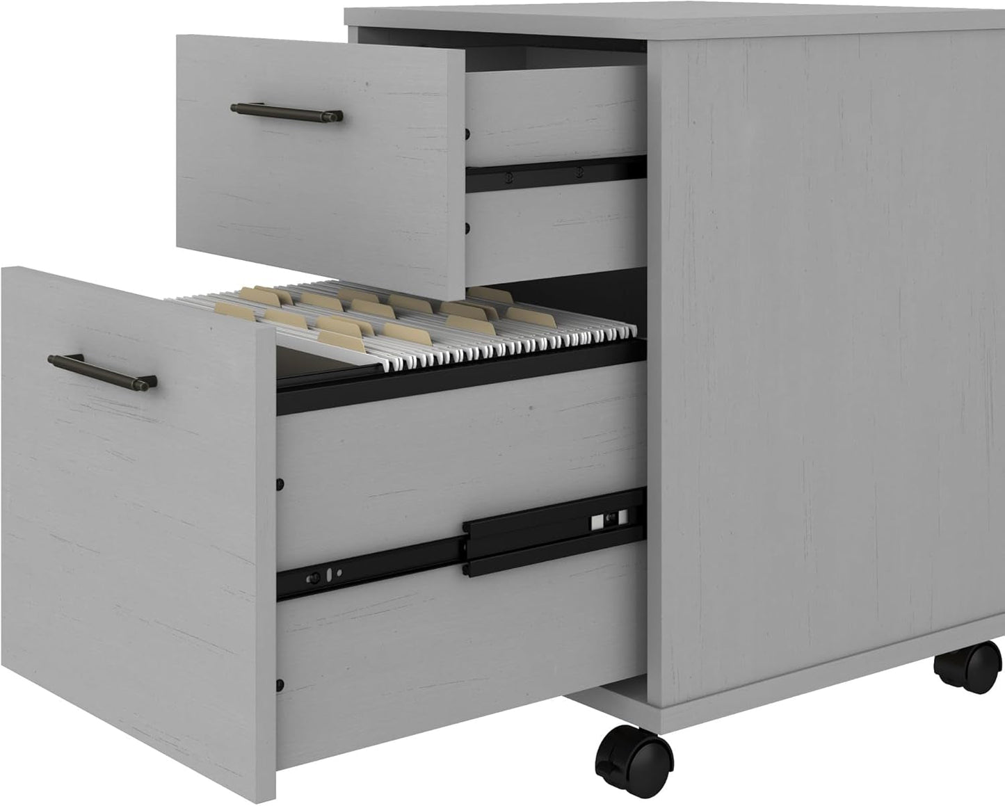 Bush Furniture Key West 2 Drawer Rolling File Cabinet in Cape Cod Gray Mobile Organization for Home Office Small under Desk Storage on Wheels-3