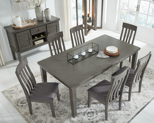 Hallanden Modern Farmhouse Dining Room Butterfly Extension Table, Dark Gray-1