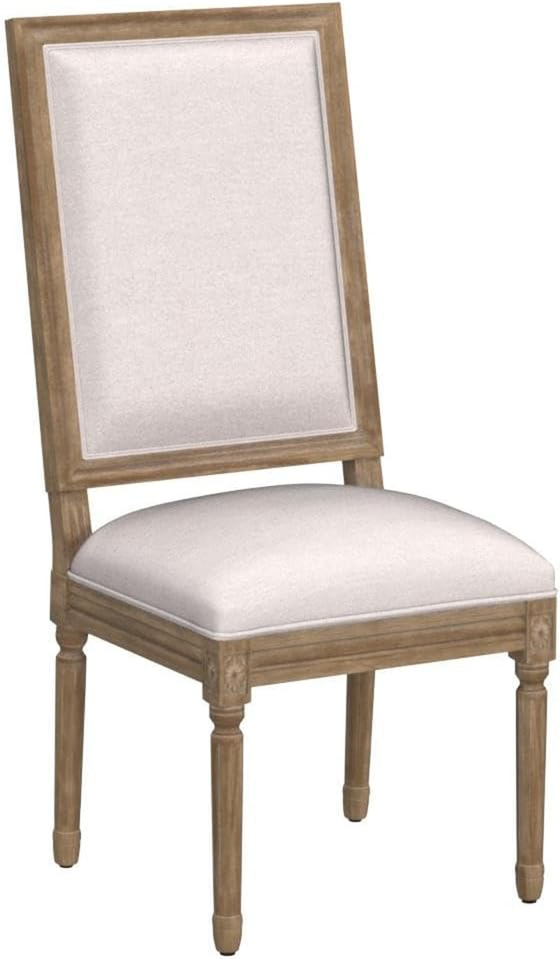 French Country Dining Chairs Set of 2, Upholstered Dining Room Chairs with Back Farmhouse Kitchen Chairs for Living Room, Kitchen, Restaurant (Beige-Square)-4
