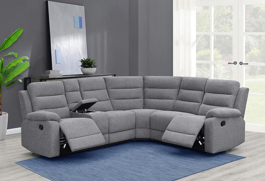 David 3-Piece Motion Sectional Sofa in Smoke-1