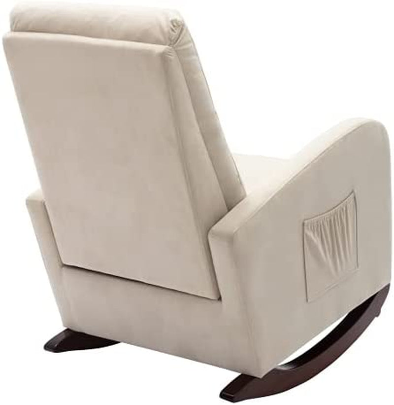 Beige Fabric Manual Recliner for Home Theater-1