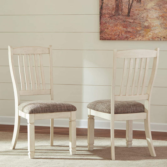 Bolanburg 20" Upholstered Dining Room Chair, Set of 2, Antique White-1