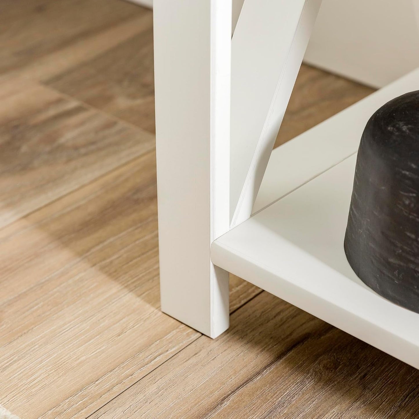 2 Tier Modern Farmhouse Wood Bookcase Bookshelf Storage Home Office Storage Cabinet, 52 Inch, White-4