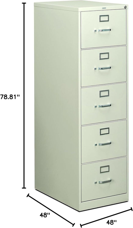 5 Drawer Filing Cabinet - 310 Series Full-Suspension Legal File Cabinet, 26-1/2-Inch Drawers, Light Gray (H315C)-1