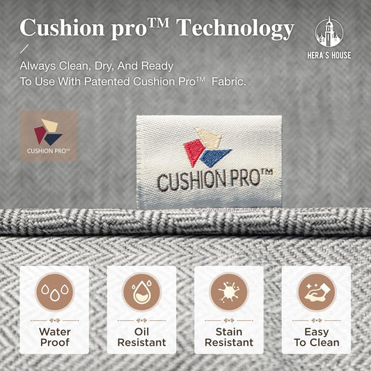 4 Piece Patio Furniture Set, 2 X Cushioned Metal Chair, 1 X 3-Seat Sofa with Coffee Table, All Cushioned 5 Seats Patio Conversation Set for Lawn Garden Backyard Deck, Grey-1